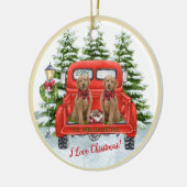 Schattige Goldendoles  Red Truck Ornament (Links)