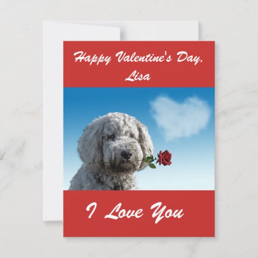 SCHATTIGE GOLDENDOODLE Aangepaste VALENTIJN DAG Feestdagenkaart (Voorkant)