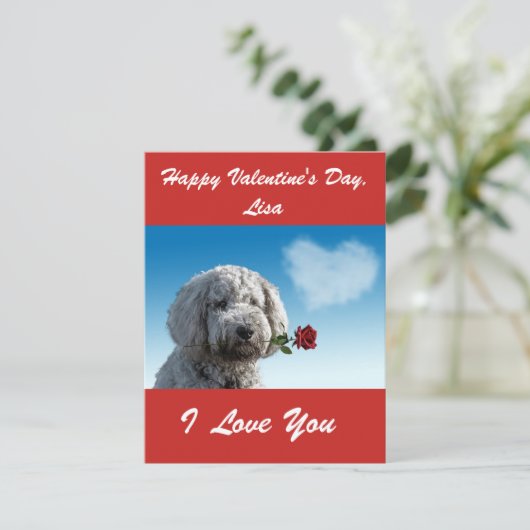 SCHATTIGE GOLDENDOODLE Aangepaste VALENTIJN Feestdagenkaart (Staand voorkant)