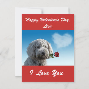 SCHATTIGE GOLDENDOODLE AANGEPASTE VALENTIJN FEESTDAGENKAART