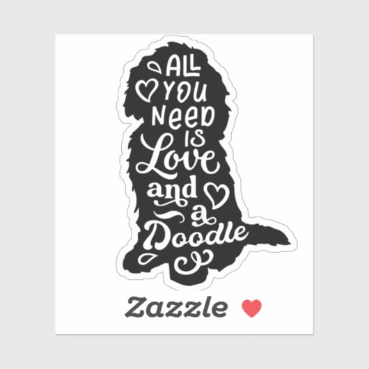 Schattige Goldendoodle Labradoodle Liefde Sticker (Vel)