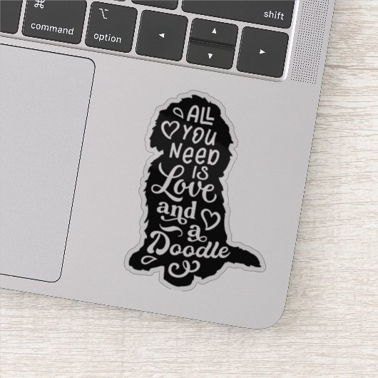 Schattige Goldendoodle Labradoodle Liefde Sticker (Detail)