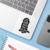Schattige Goldendoodle Labradoodle Liefde Sticker (Laptop met iPhone)