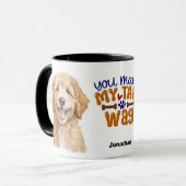 Schattige goldendoodle maak je mijn staartzwaai mok (Voorkant links)