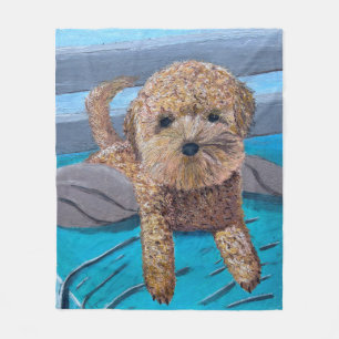Schattige Goldendoodle Puppy fleece deken