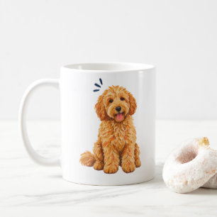 Schattige Goldendoodle Puppy Koffiemok