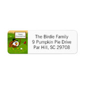 Schattige golfbal Fijne Thanksgiving Etiket (Voorkant)