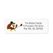 Schattige Golfbal Thanksgiving Kalkoen Etiket (Voorkant)