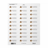 Schattige Golfbal Thanksgiving Kalkoen Etiket (Full Sheet)