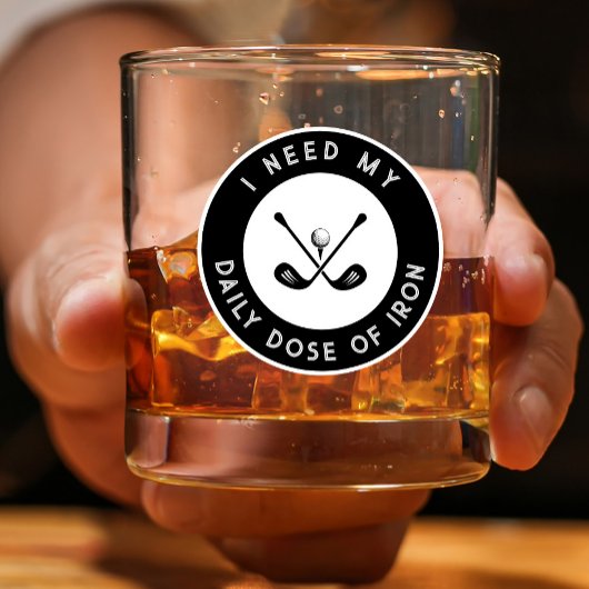 Schattige Golfer Humor Golf Iron Sports Pro Zwart  Whisky Glas
