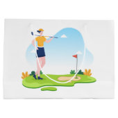 schattige golfpartij voegt tekst toe groot cadeauzakje (Achterkant)