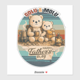 Schattige Golu Vaderdag Beer Familie Sticker