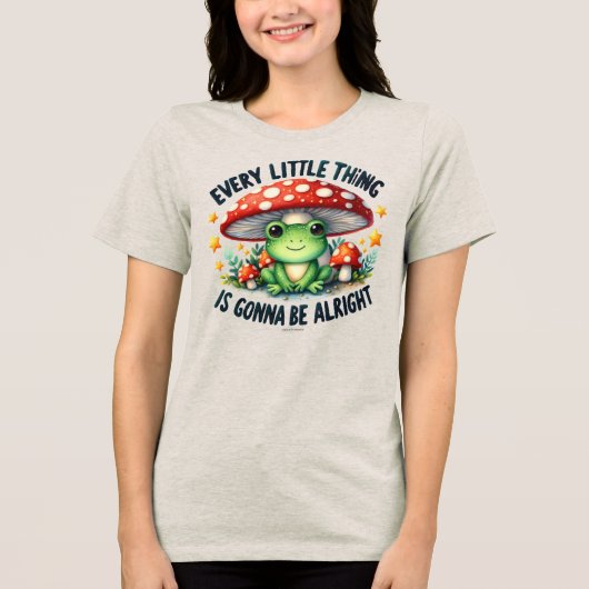 Schattige Gonna Be Alright Frog Graphic Quote T-sh Tri-Blend Shirt (Voorkant)