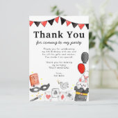 Schattige Goochelaar Konijn Magie Show Ballonnen V Bedankkaart (Staand voorkant)