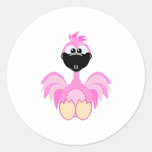 Schattige Goofkins flamingo Ronde Sticker (Voorkant)
