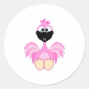 Schattige Goofkins flamingo Ronde Sticker