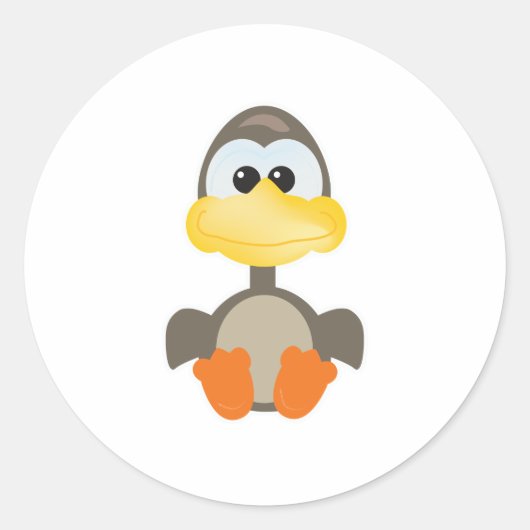 Schattige Goofkins gans Ronde Sticker (Voorkant)