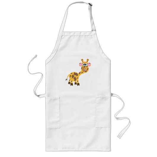 Schattige Goofkins-giraffe Lang Schort (Voorkant)