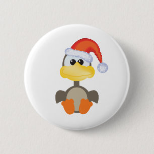 Schattige Goofkins Kerstgans kerstman Ronde Button 5,7 Cm