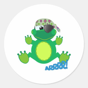 Schattige Goofkins piraat kikkerig Ronde Sticker