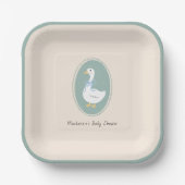 Schattige  Goose Baby shower Papieren Bordje (Voorkant)