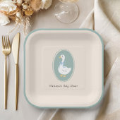 Schattige  Goose Baby shower Papieren Bordje