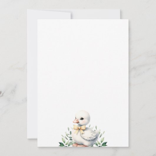 Schattige Goose Greenery Baby shower Uitnodiging (Achterkant)