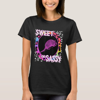 Schattige Gordeldier 90s Nostalgie Regenboog Luipa T-shirt