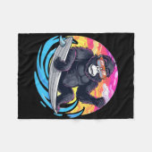 Schattige Gorilla die surft Fleece Deken (Voorkant (Horizontaal))