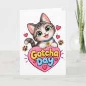 Schattige Gotcha Day Kat Kaart (Voorkant)