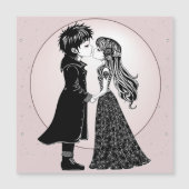 Schattige goth emo-kinderen zoenen op Valentijnsda (Voorkant)