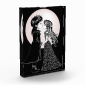 Schattige goth emo-kinderen zoenen op Valentijnsda Fotoblokken (Links)