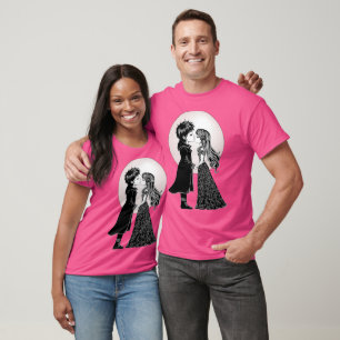 Schattige goth emo-kinderen zoenen op Valentijnsda T-shirt