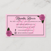 Schattige Gothic Boot Pink Rose Tattoo Artist Visitekaartje (Achterkant)