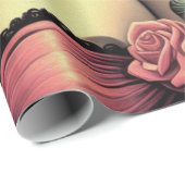 Schattige  Gothic Meisje Cadeaupapier (Rol Hoek)