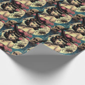 Schattige Gothic Meisje Cadeaupapier (Hoek)