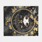 Schattige Gothic Meisje Custom Decor Gift Gothic M Fleece Deken (Voorkant (Horizontaal))