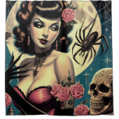 Schattige Gothic Meisje Douchegordijn (Voorkant)