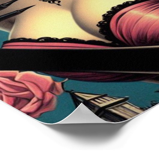 Schattige  Gothic Meisje Poster (Hoek)