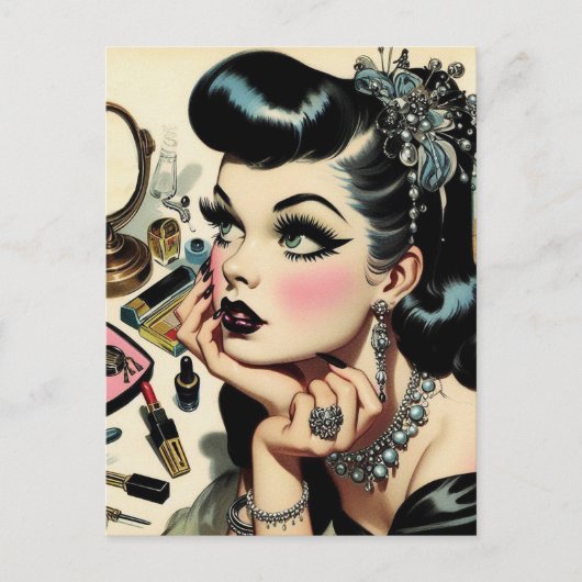 Schattige Gothic Pin Up Briefkaart (Voorkant)