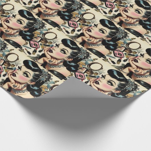  Schattige Gothic Pin Up Cadeaupapier (Hoek)