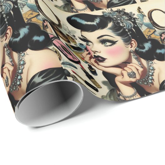  Schattige Gothic Pin Up Cadeaupapier (Rol Hoek)