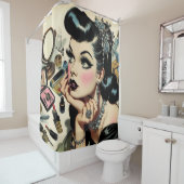 Schattige Gothic Pin Up Douchegordijn (In situ)
