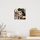 Schattige Gothic Pin Up Poster (Keuken)