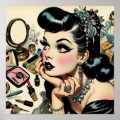  Schattige Gothic Pin Up Poster (Voorkant)