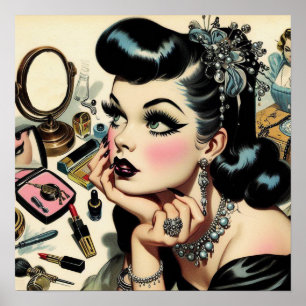 Schattige Gothic Pin Up Poster