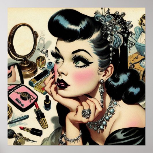 Schattige Gothic Pin Up Poster (Voorkant)