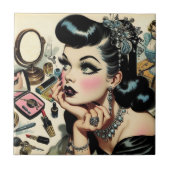  Schattige Gothic Pin Up Tegeltje (Voorkant)