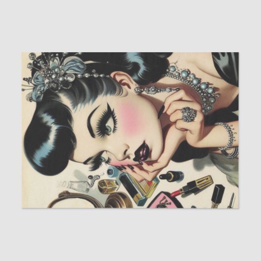 Schattige Gothic Pin Up Tissuepapier (Voorkant)