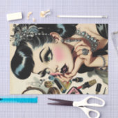 Schattige Gothic Pin Up Tissuepapier (Craft)